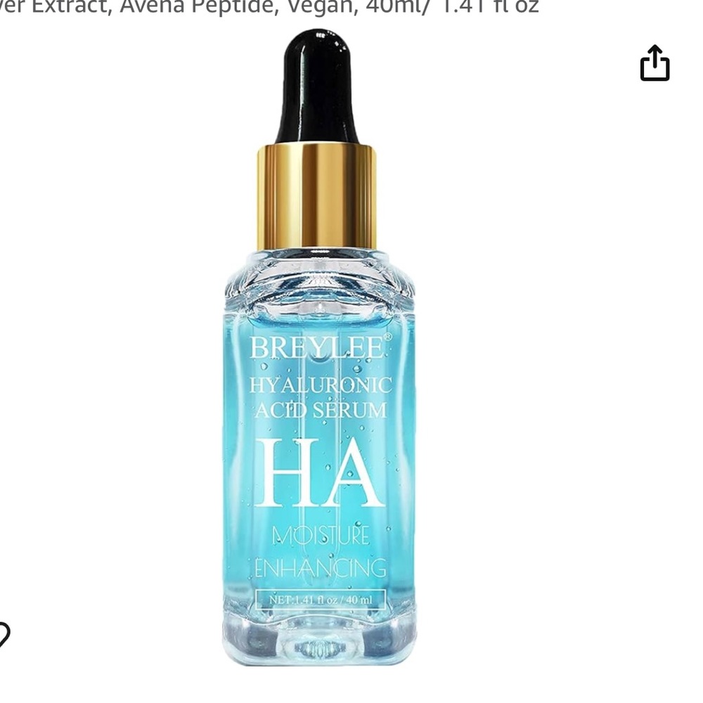 NWT Breylee Hyaluronic Acid Serum, Long-Lasting  Face Moisturizer